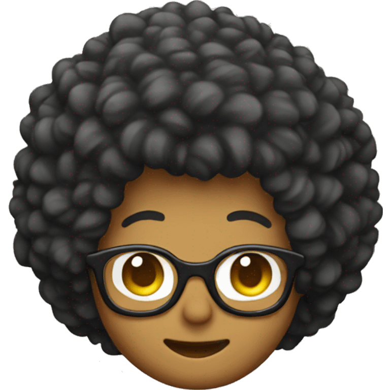 nerd emoji with afro hair  emoji