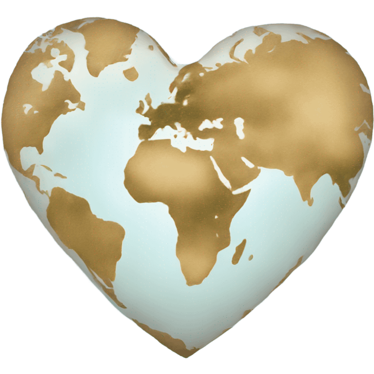 world shaped into a heart emoji