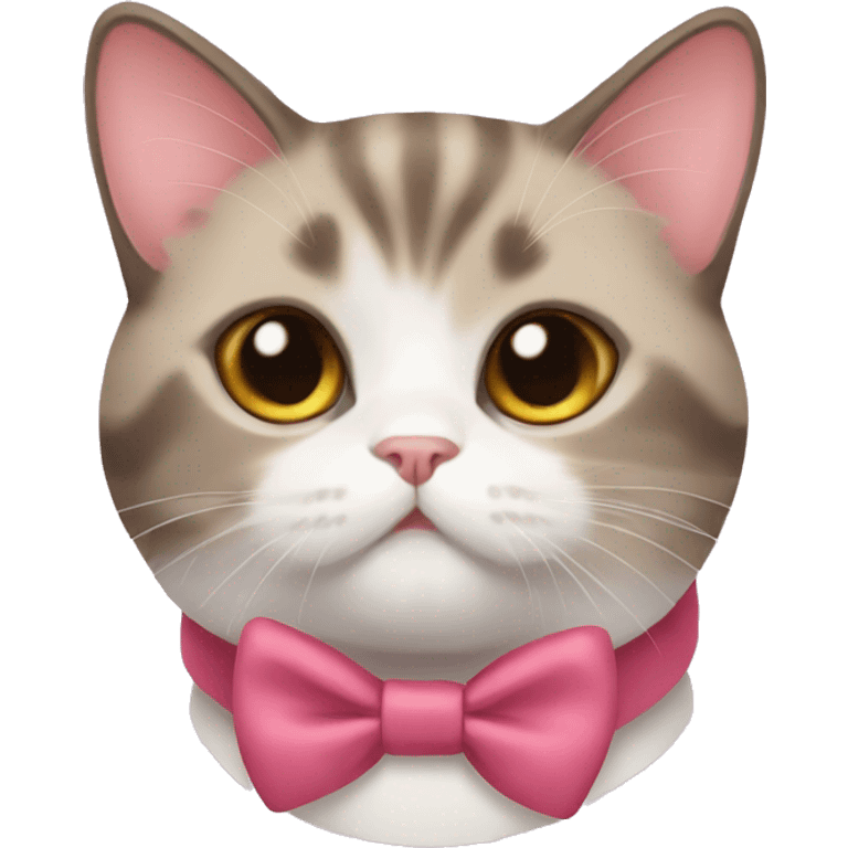 a munchkin cat wearing bows emoji