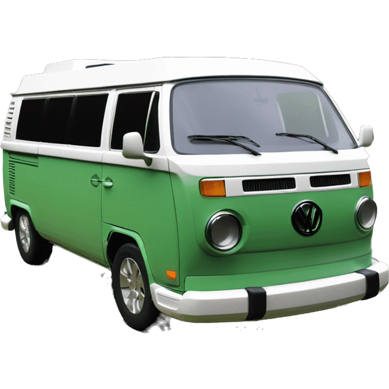 VW T5 California camping bus bicolor green white emoji