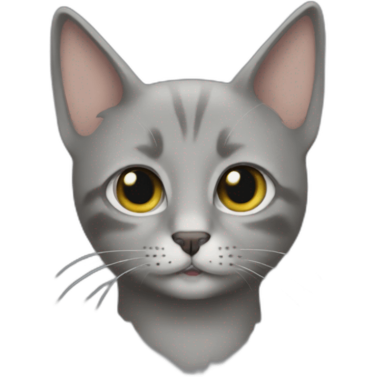 cute grey cat in true detective emoji