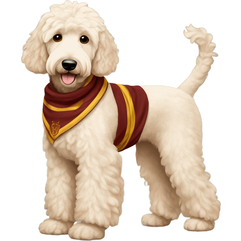 Cream Goldendoodle with harry potter outfit emoji