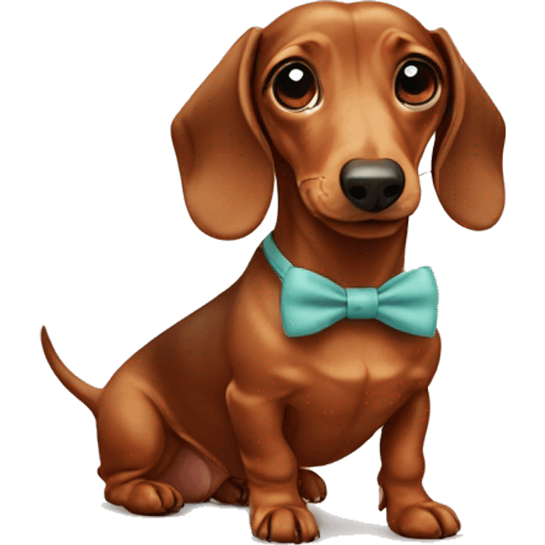 Dachshund with bow emoji