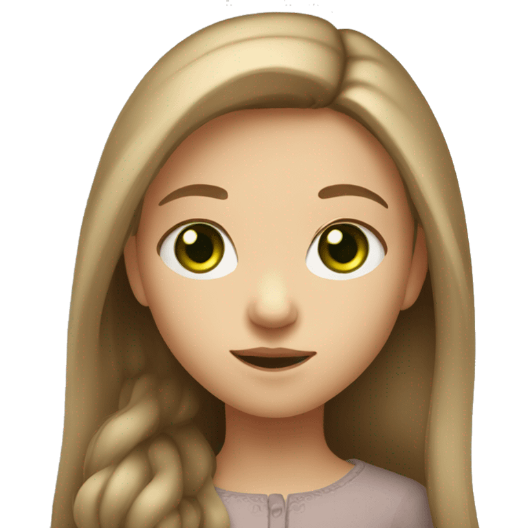 Small Russian girl with green eyes and long light brown hair emoji