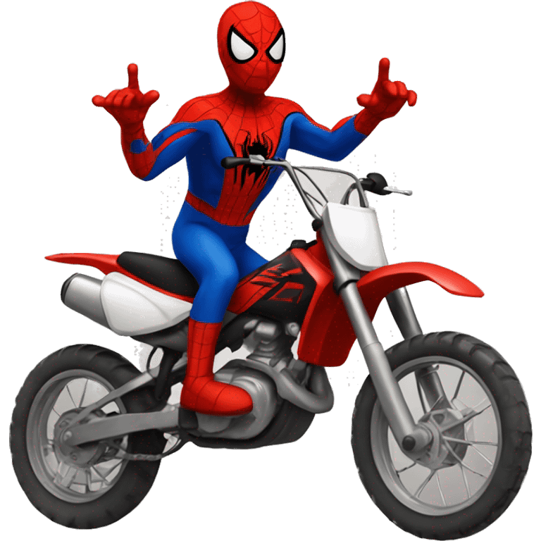 Spiderman riding a dirt bike emoji