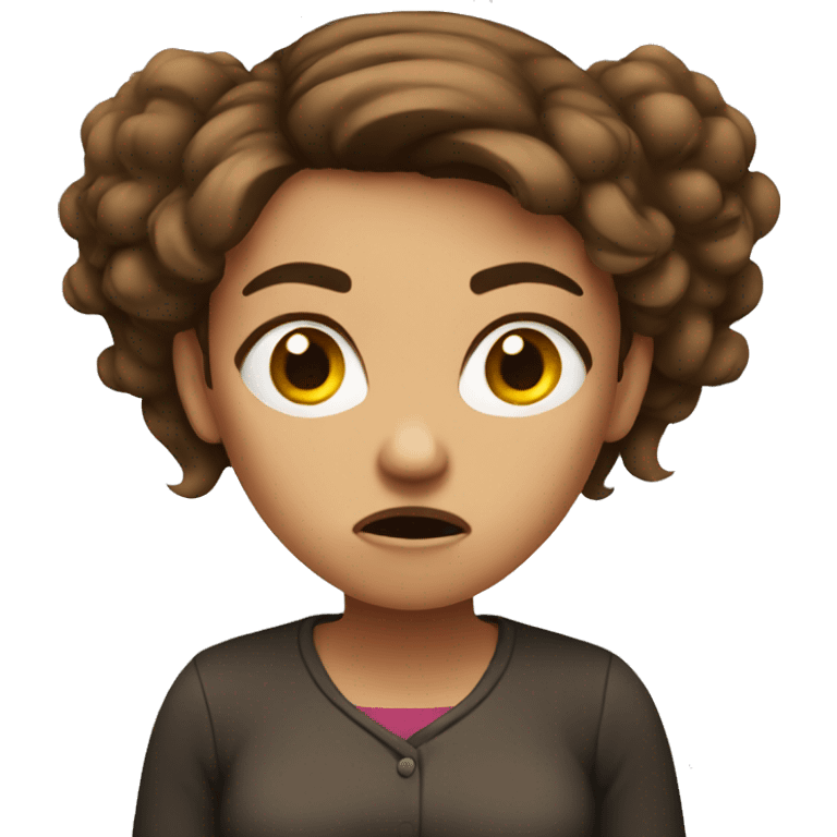 angry woman brown hair emoji