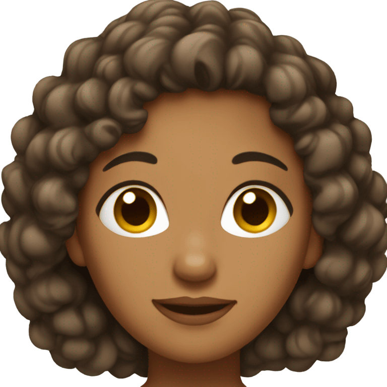 brown woman with short curly hair emoji