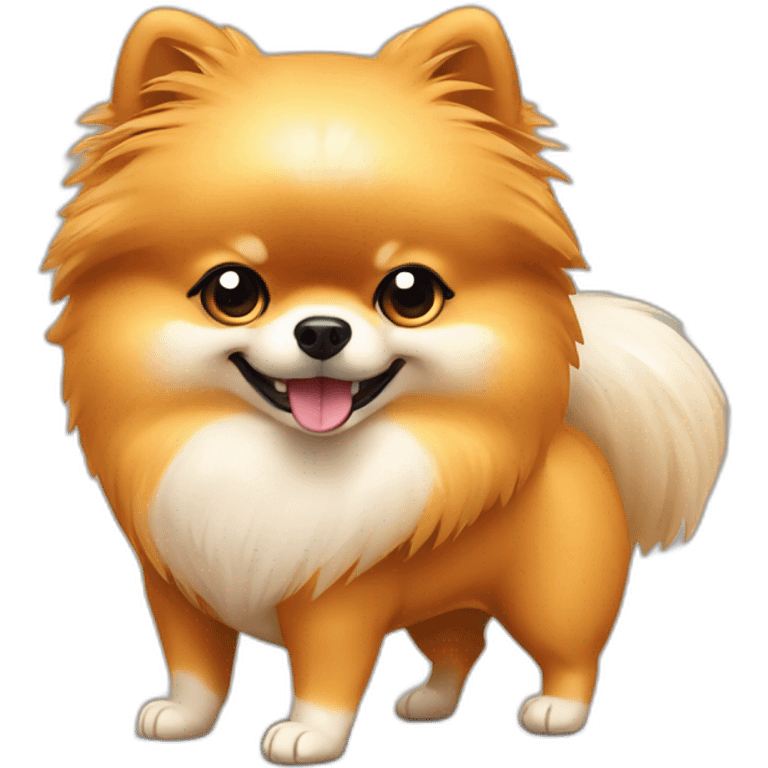 pomeranian spitz showing off his muscles emoji