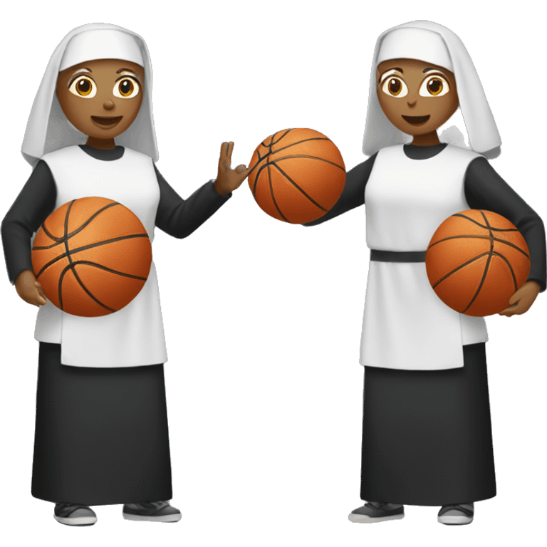 Two nuns playing basketball emoji