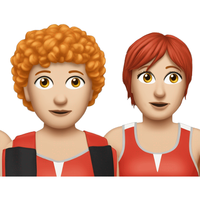 Sharon from Kath and Kim Australian tv show Magda szubanki wearing netball bib red hair  emoji