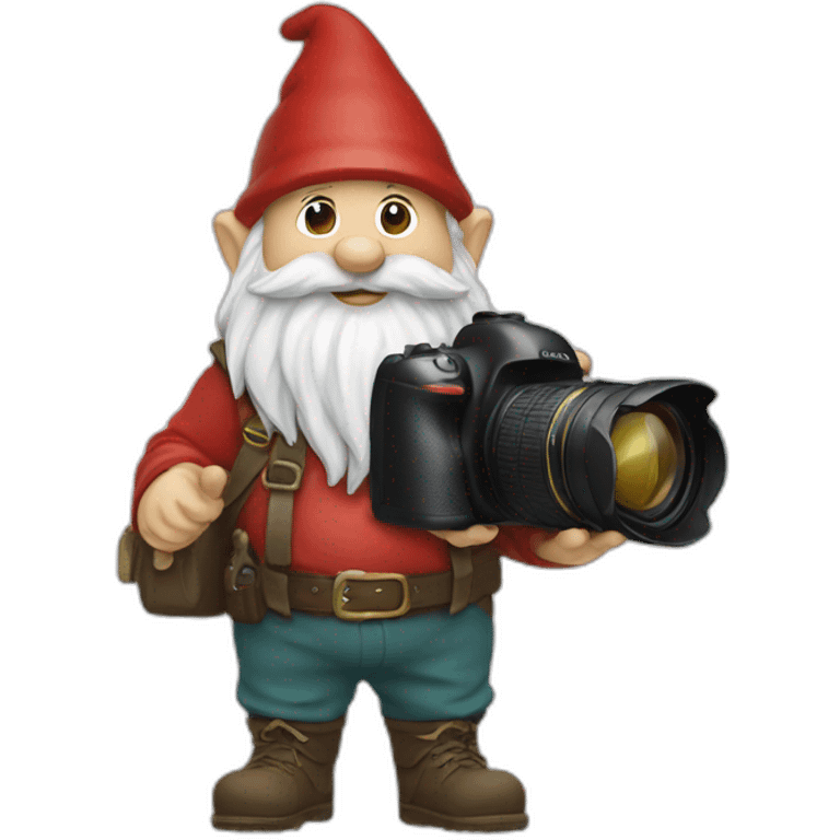 gnome holding a camera in his hands emoji