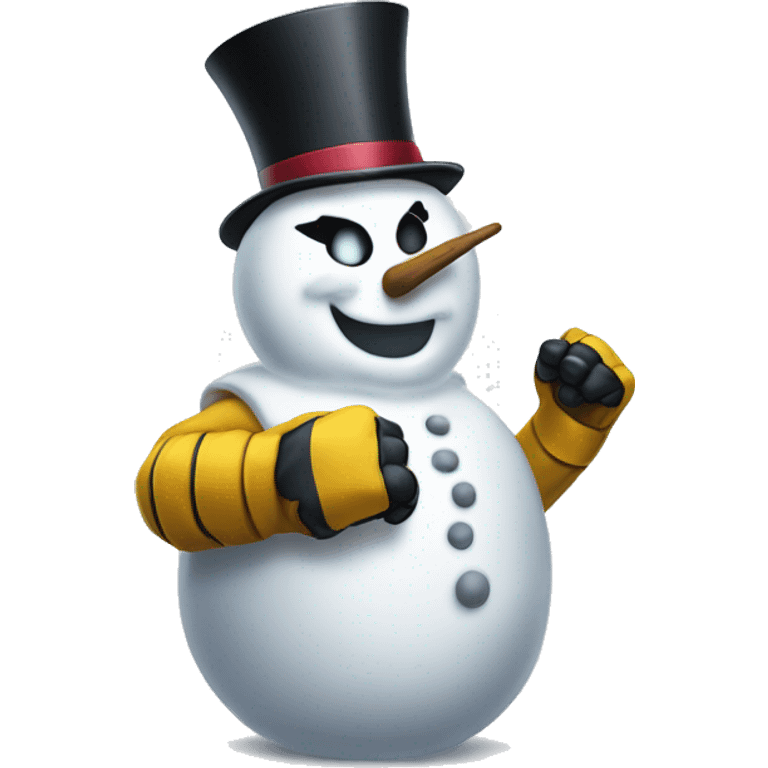 Snowman with marvel’s wolverine metal claws emoji