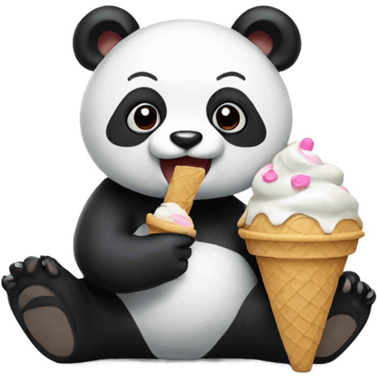 Panda eating ice cream emoji