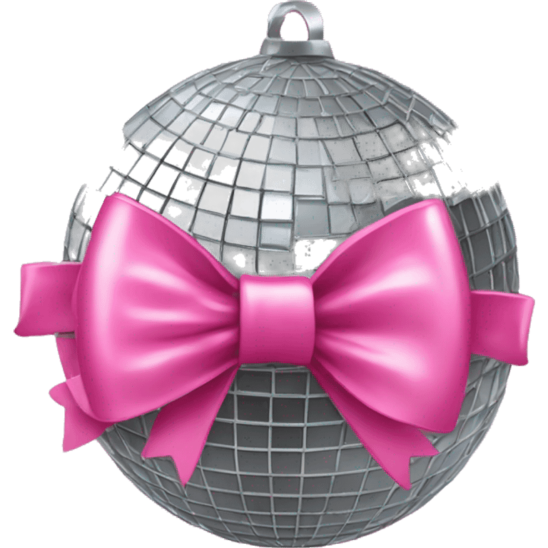 disco ball with pink bow emoji