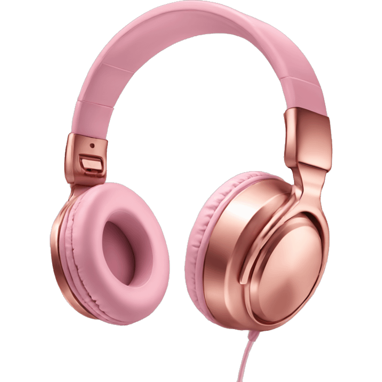 Rose gold pink beat head phones  emoji