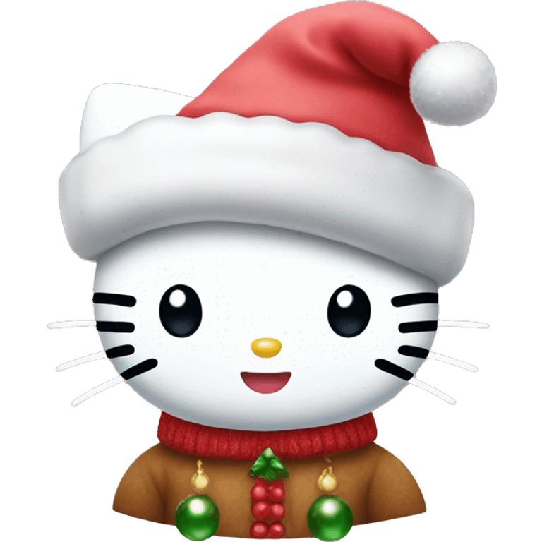 hello kitty with chistmas hat emoji