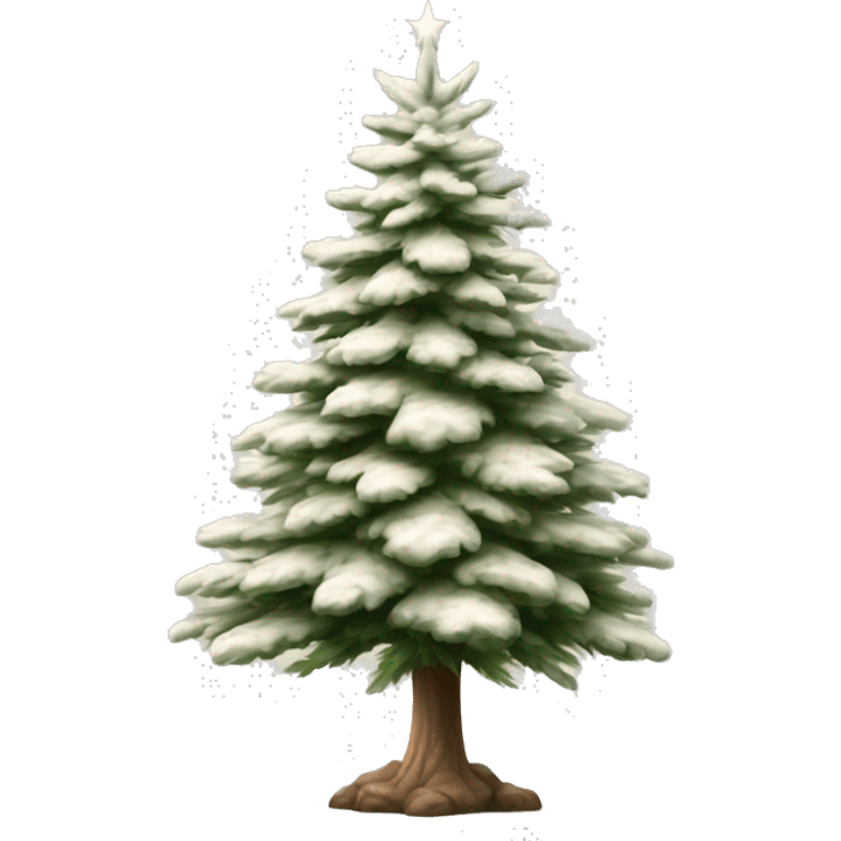 Realistic isolated off white fir christmas tree   emoji