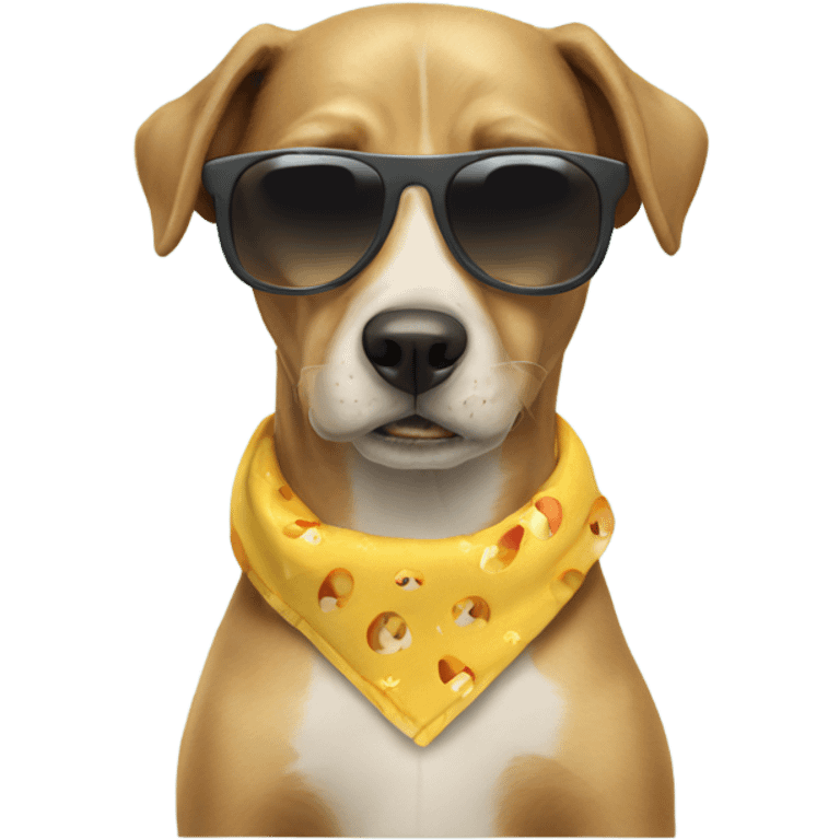 Dog With  sunglases at the beach   emoji