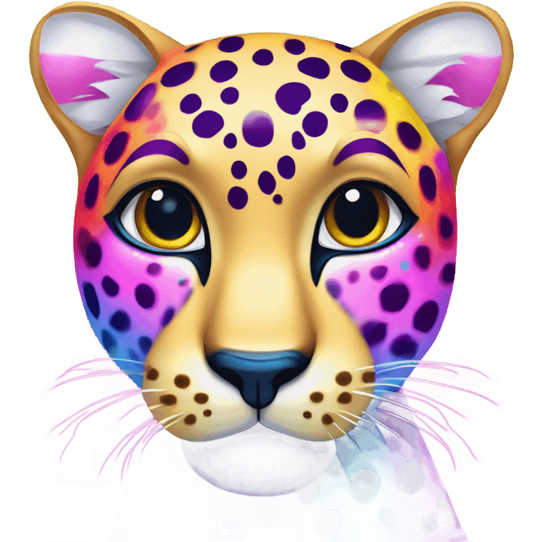 Lisa frank rainbow sparkling cheetah  emoji