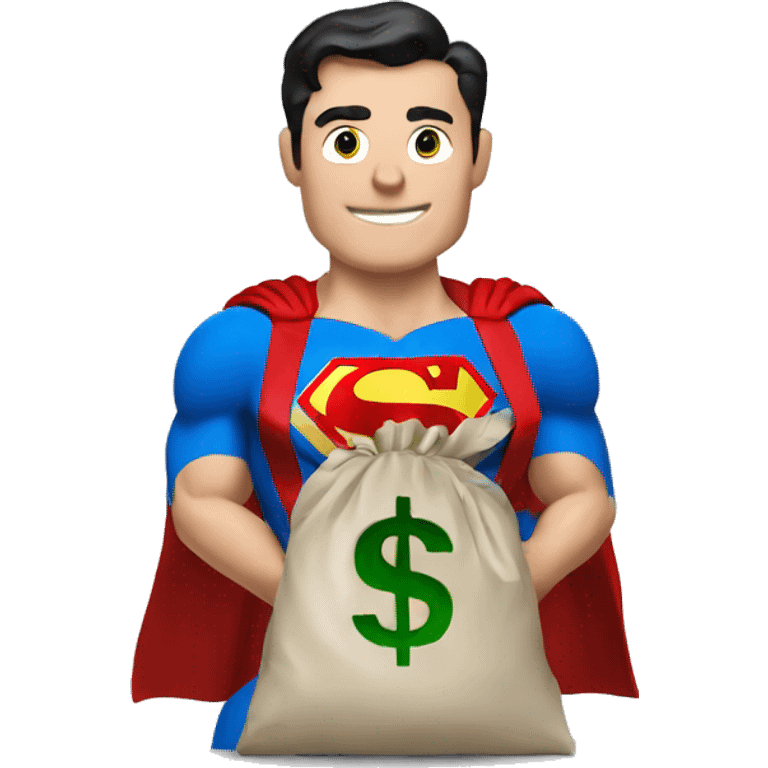 Superman with bag of money emoji