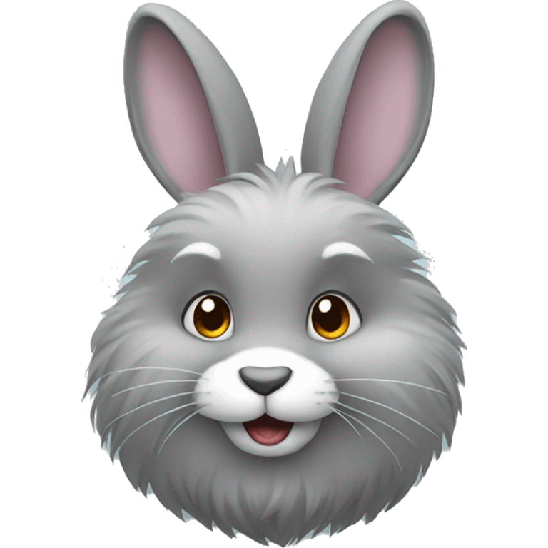 Fluffy grey rabbit  emoji