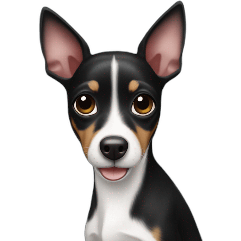 Cute little black rat terrier emoji