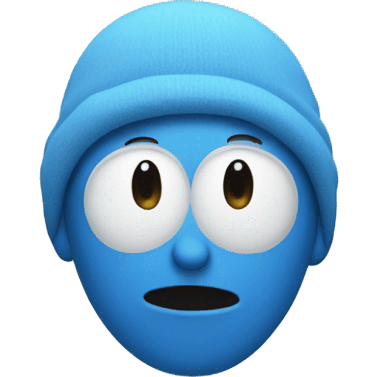 blue guy with snowflakes around him saying no emoji