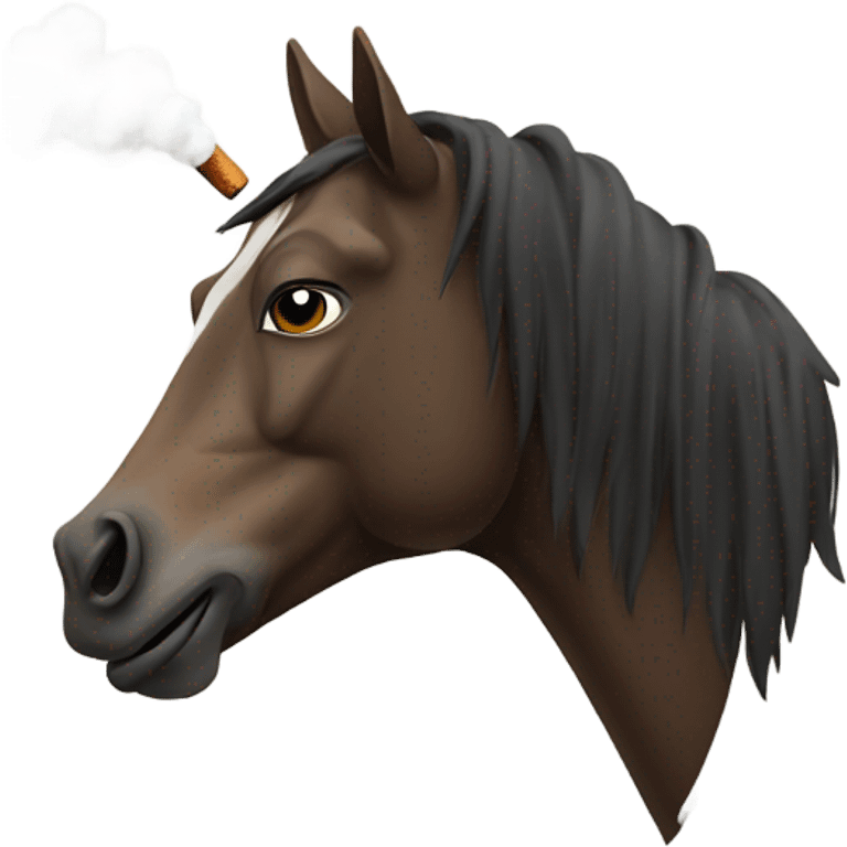 Horse Smoking cigarette  emoji