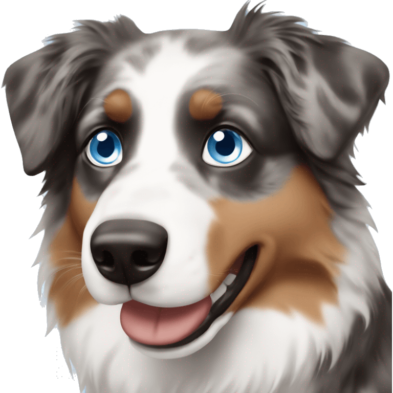 Australian shepherd with ice blue eyes  emoji