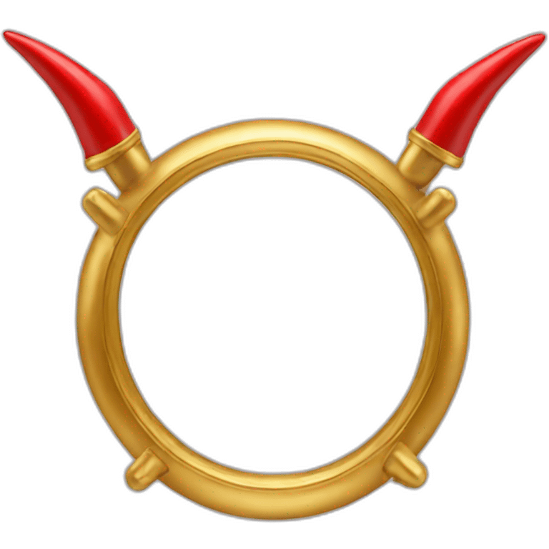 Red heart frame with gold horns emoji