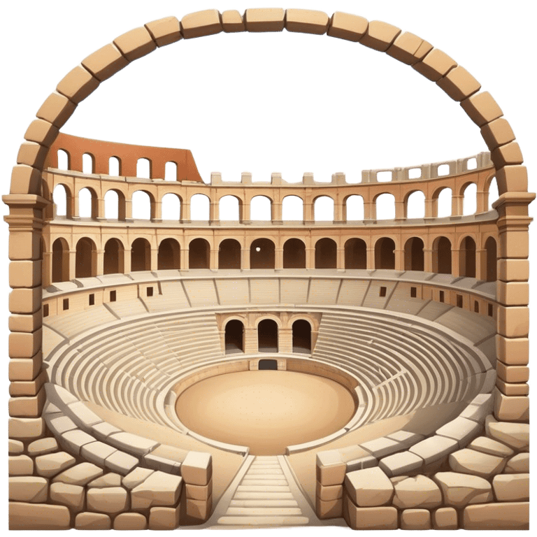 Pula Arena Landmark Emoji – Depicting the Roman amphitheater with its large stone arches. emoji