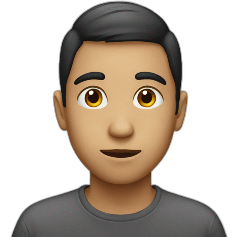 boy looking left with long nose emoji