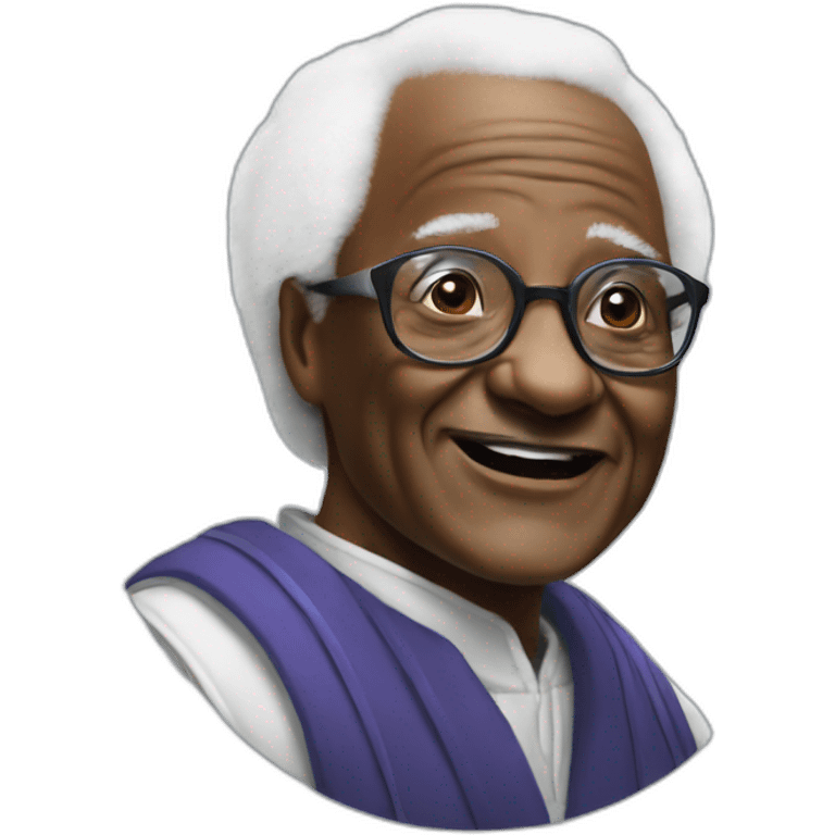 Desmond Tutu being racist to a polar bear emoji