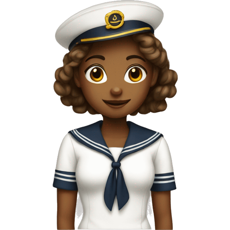 Girl sailor brown emoji