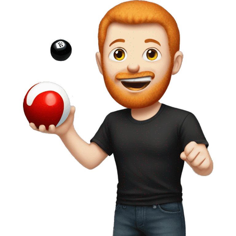 ginger guy eating an 8-ball emoji