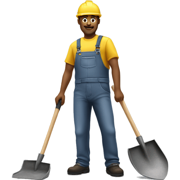 photorealistic worker with a shovel emoji