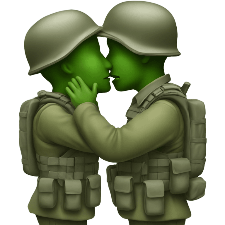 two army men kissing  emoji