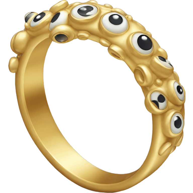 thin gold ring studded with eyeballs emoji