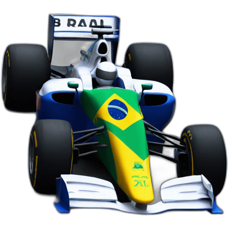 A F1 CAR WITH BRAZIL FLAG emoji