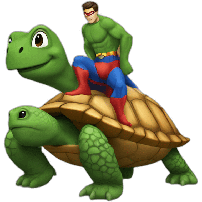 Supermans sur une tortue emoji