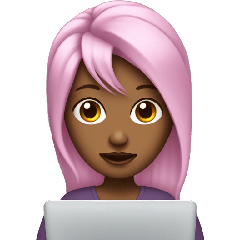 woman with girly hair and a laptop emoji