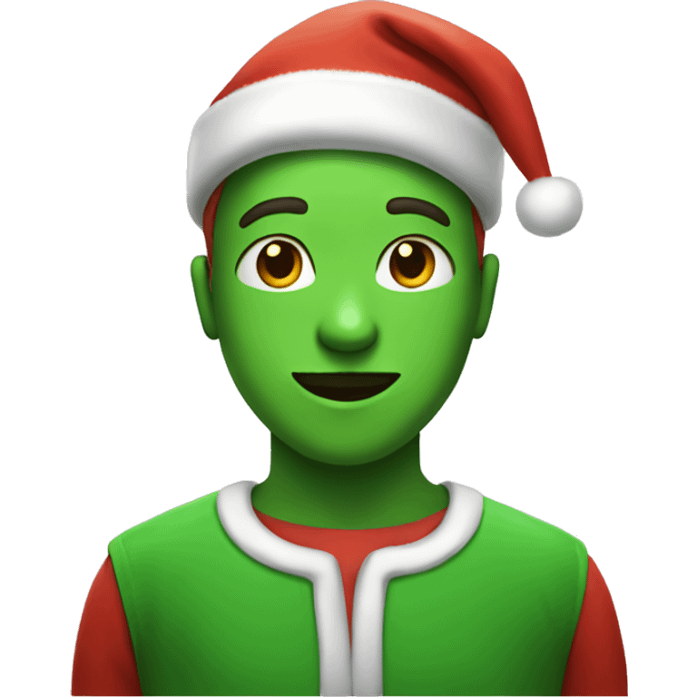 Green boy in santa costume emoji