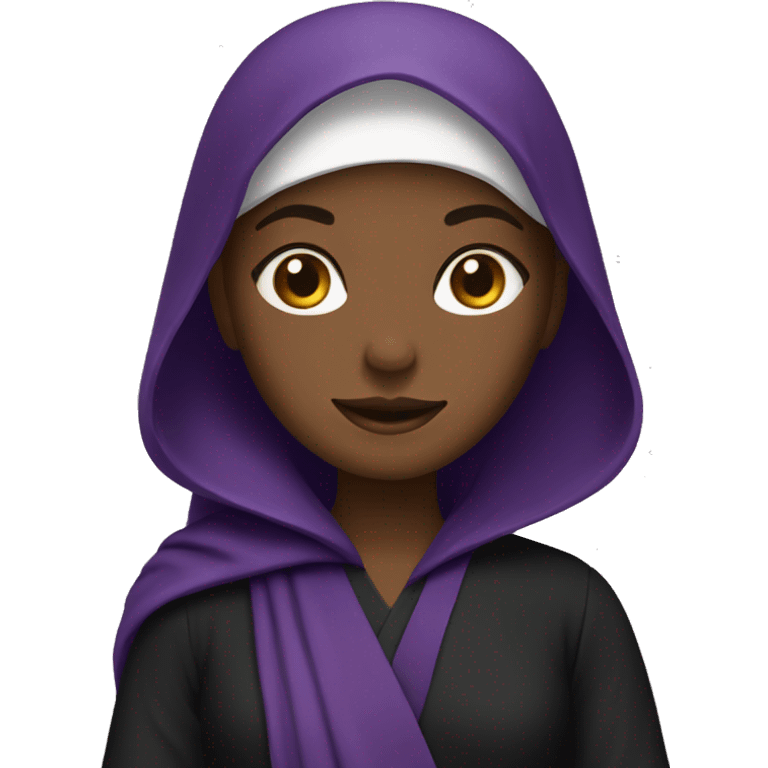 girl wearing a purple abaya emoji