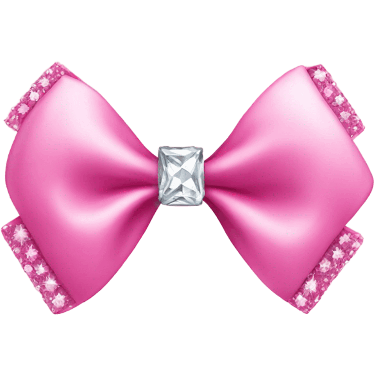 Pink bow with diamonds emoji