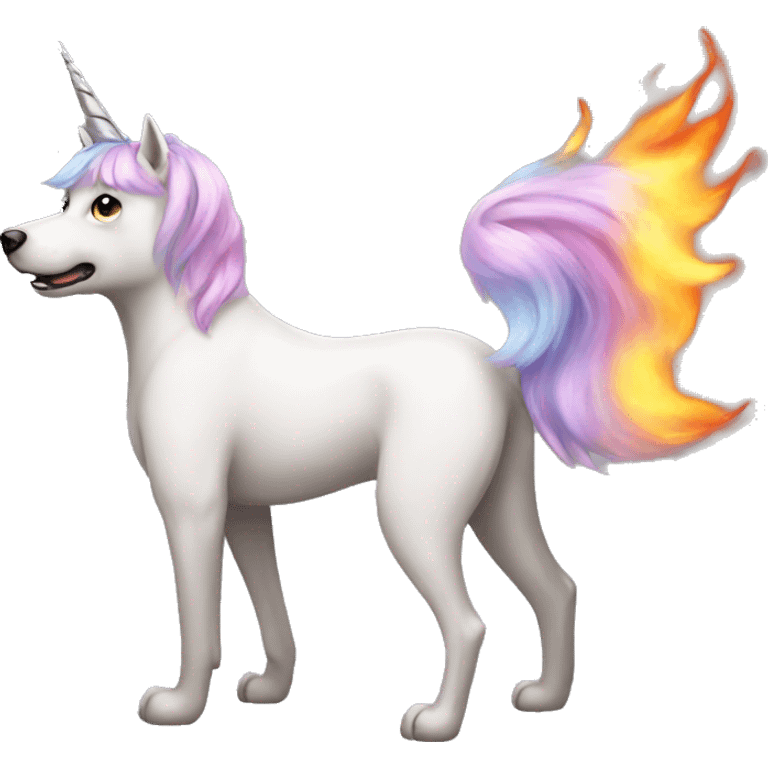 Dog unicorn fire  emoji