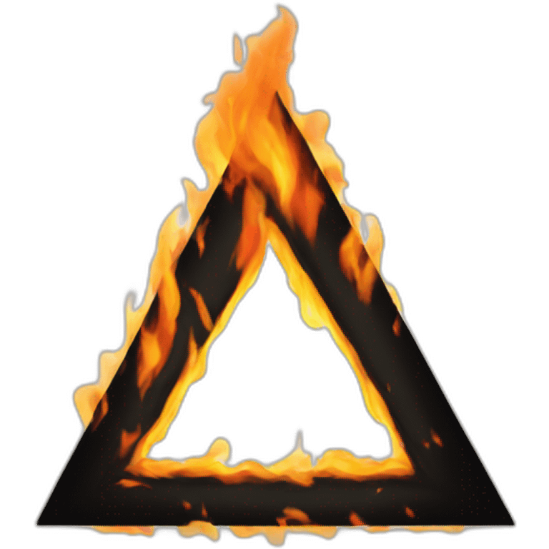 black triangle on fire emoji