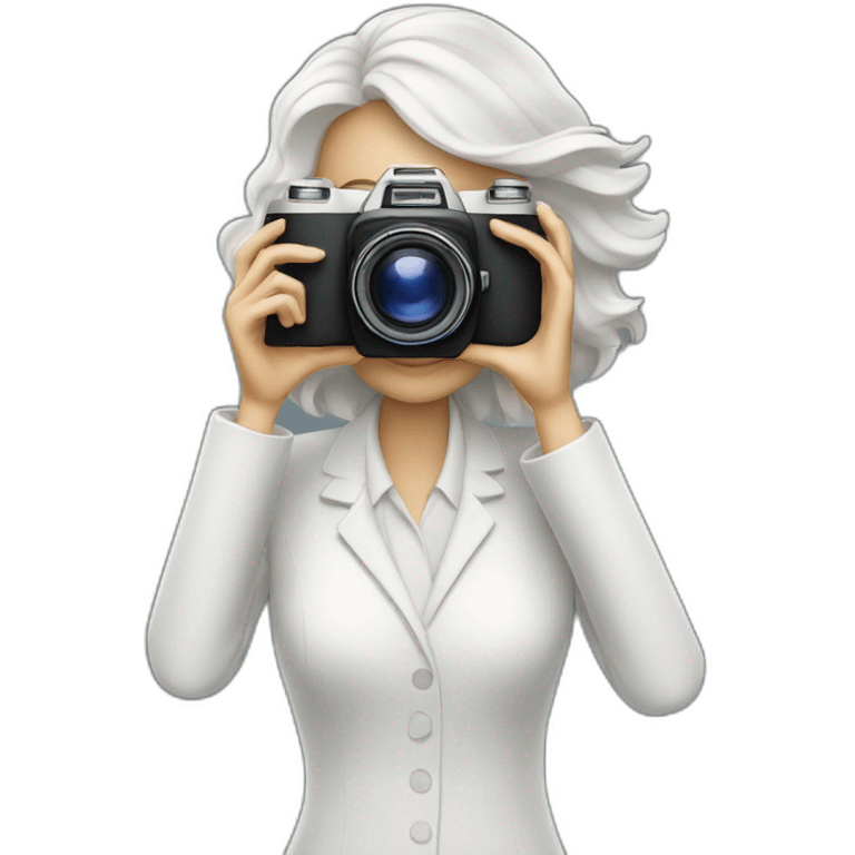 White film director woman holding a cinema camera emoji