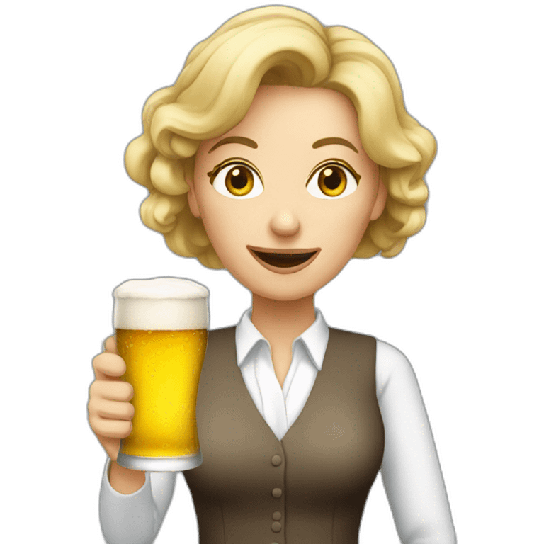 female crazy teacher drinking beer emoji