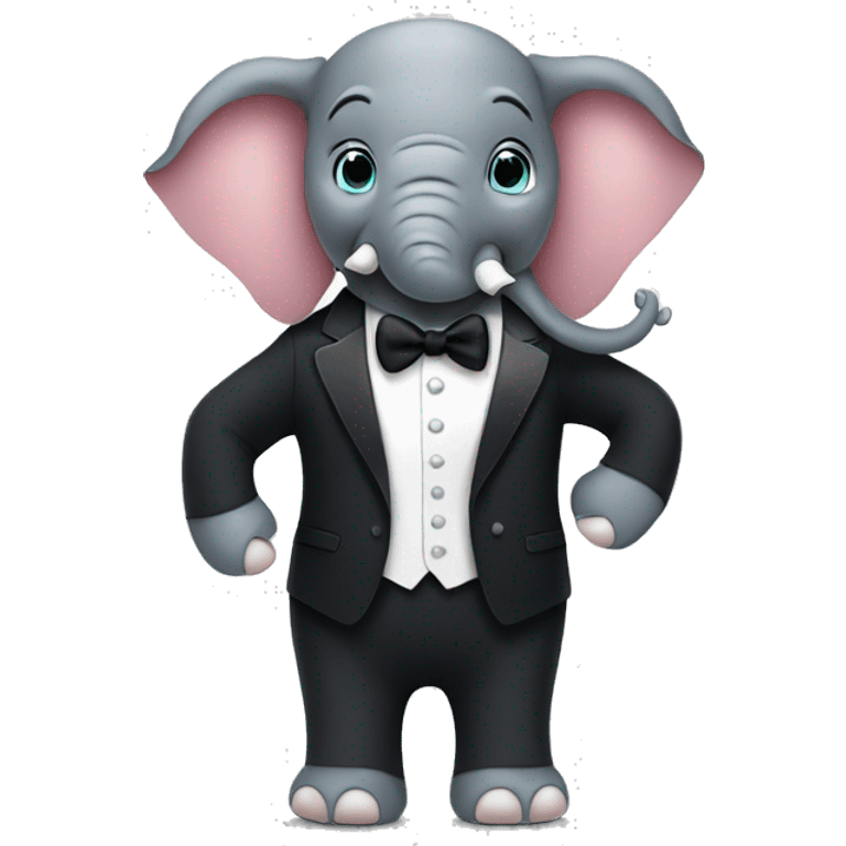 Elephant, wearing a tuxedo emoji