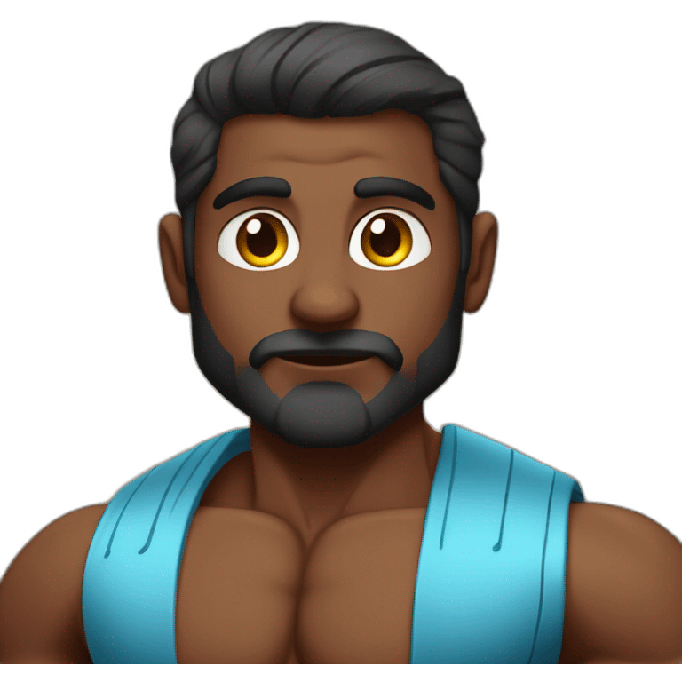 dark skinned Indian desi bodybuilder emoji